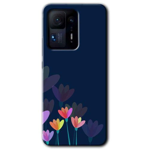 MRCİLETİSİM Xiaomi Mi Mix 4 Kılıf HD Desen Baskılı Arka Kapak+Temperli Cam - Çizim Çiçekleri