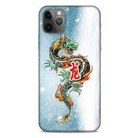 Apple Iphone 11 Pro Max Kılıf Dragons (29) Arka Koruma Kılıfı Tatoo Mavi Ejderha