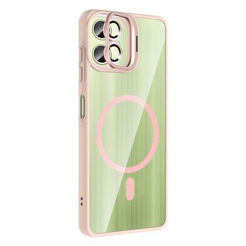 Galaxy A06 Kılıf Standlı ve Kamera Lens Hediyeli M-Safe Şarj Özellikli Zore Etro Kapak