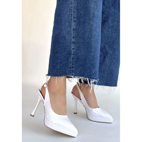 Arim Beyaz Rugan Platform Topuk Ayakkabı