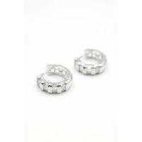 Taşlı Halka Küpe - Gümüş