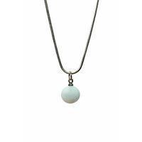 Kalsedon Doğal Taşı Zincirli El Yapımı Kolye Uç: 1,5 cm Zincir: 20 cm Kutulu