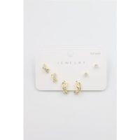 Çoklu Set Küpe - Altın