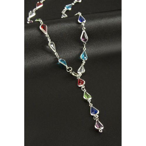 Damla Zirkon Taşlı Çelik Y Kolye