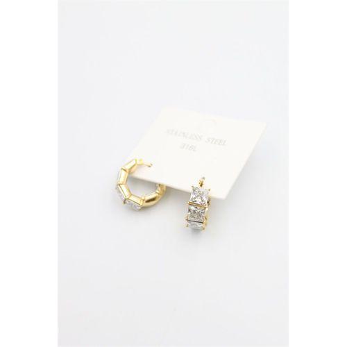 Taşlı Küpe - Altın