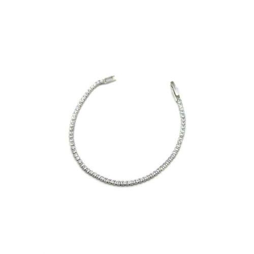 Kare Taşlı Su yolu Bileklik - Gümüş