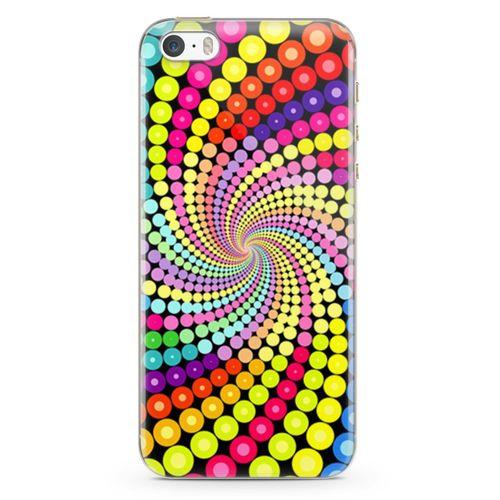 Apple iPhone 5s Kılıf Renkli Girdap Arka Kapak Koruma Desenli Full Koruyucu