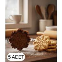 5Li  Kar Tanesi Kurabiye Kalıbı Çift Parça Hamur Kesici, Şeker Hamuru ve Oyun Hamuru İçin