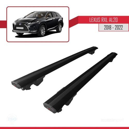Lexus RXL (AL20) 2018-2022 Arası ile uyumlu HOOK Model Anahtar Kilitli Ara Atkı Tavan Barı SİYAH