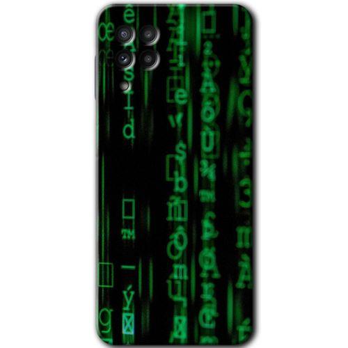 MRCİLETİSİM MRCİLETİSİM Samsung Galaxy A22 Kılıf HD Desen Baskılı Arka Kapak + Temperli Cam - Matrix