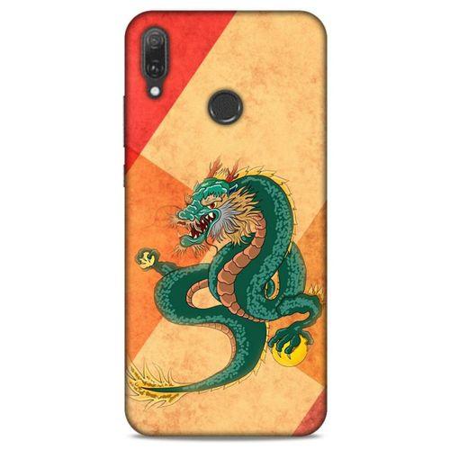 Huawei Y9 2019 Kılıf Dragons (24) Darbe Emici Kılıf Tatoo Yeşil Ejderha