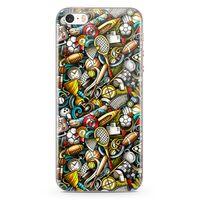 Apple iPhone SE Kılıf Basket Futbol Doodle Arka Kapak Koruma Desenli Full Koruyucu