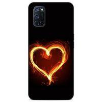 Lopard Oppo A52 Uyumlu Kılıf FireX (24) Darbe Emici Kılıf Ateşli Kalp