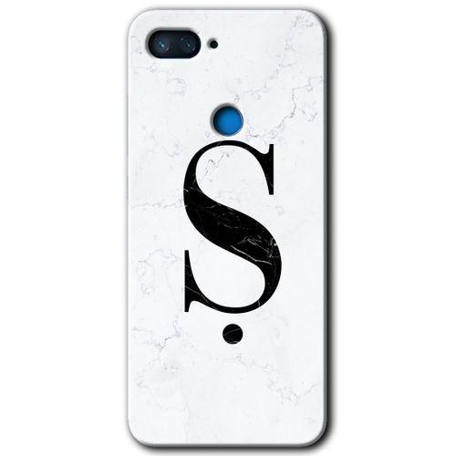 Xiaomi Mi 8 Lite HD Baskılı Kılıf + 9D Tam Ekran Koruyucu - Beyaz Mermer Desenli Ş Harfi