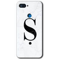 Xiaomi Mi 8 Lite HD Baskılı Kılıf + 9D Tam Ekran Koruyucu - Beyaz Mermer Desenli Ş Harfi