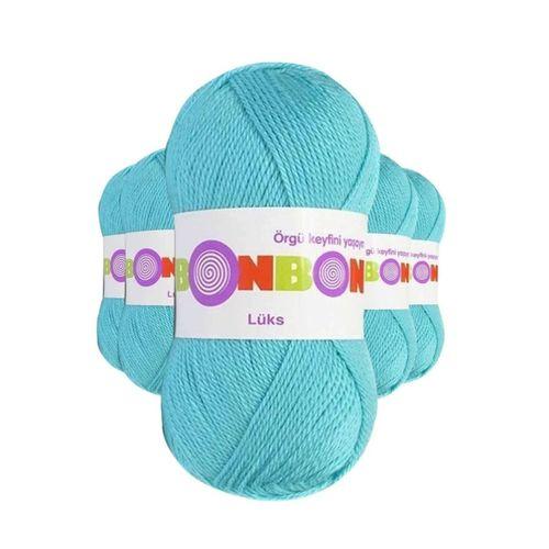 5 Adet Lüks Patik İpi Yünü Turkuaz 98238 - bonbon mudanis