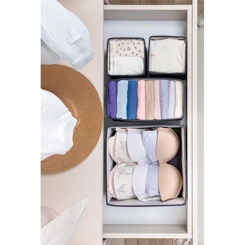 Lüks Antrasit 4'lü Çekmece ve Dolap İçi Düzenleyici Organizer Set