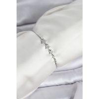 Gümüş Renk Zirkon Taşlı Yıldız Model Asansörlü Kadın Bileklik