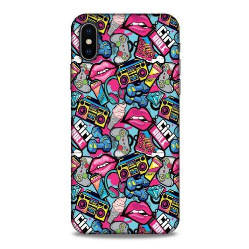 Retro (1) Desen Kılıfı Renkli Apple iPhone XS Kılıf