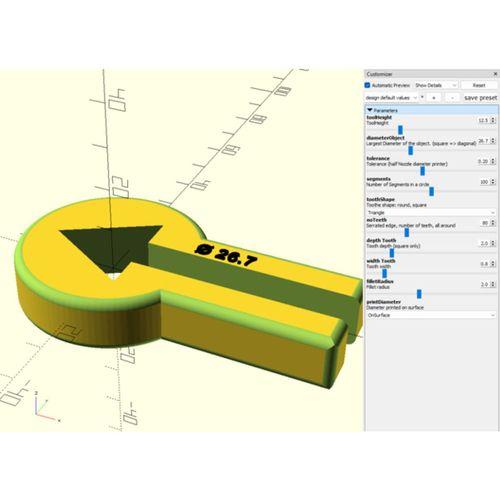 Openscad Anahtar (Bu ürün Sadece Plastik parçadır - Almadan Önce Soru Sorabilirsiniz)