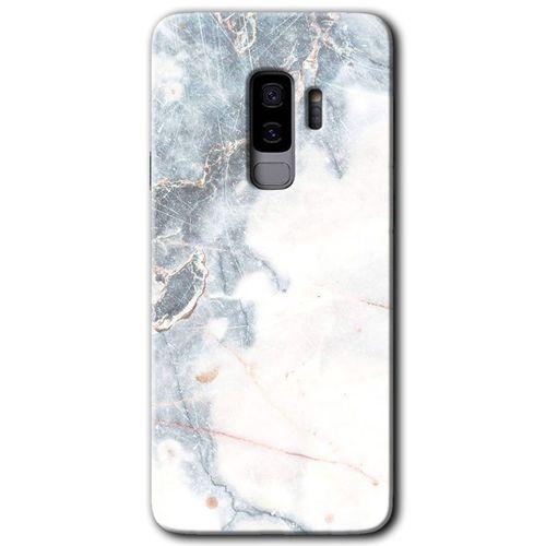 MRCİLETİSİM MRCİLETİSİM Samsung Galaxy S9 Plus Kılıf HD Desen Baskılı Arka Kapak + Temperli Cam - White Marble