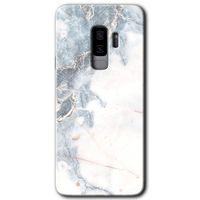MRCİLETİSİM MRCİLETİSİM Samsung Galaxy S9 Plus Kılıf HD Desen Baskılı Arka Kapak + Temperli Cam - White Marble