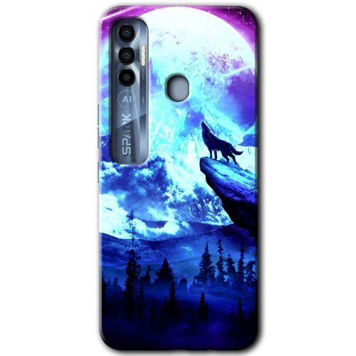 Tecno Spark 7 Pro Kılıf HD Desen Baskılı Arka Kapak - Mega Kurt + Kırılmaz Cam