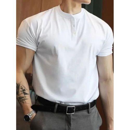 Erkek Kısa Kollu Hakim Yaka önü Düğmeli Viskon Bluz