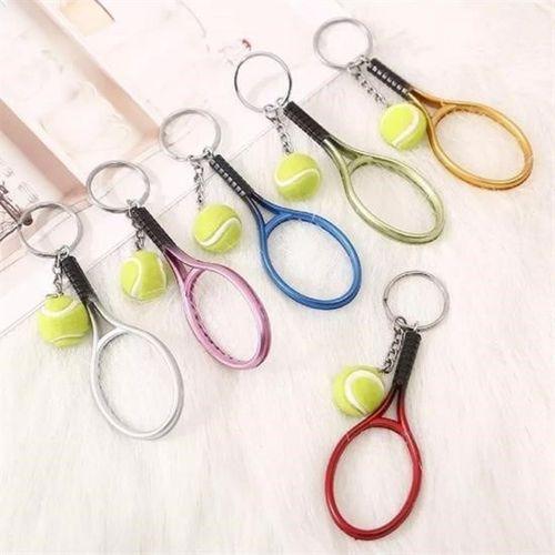 Gerçekçi Tenis Raketi Tasarımlı Şık Anahtarlık Kolye Çanta Süsü Tennis Keychain - 1 Adet Stokta Olan Gönderilir