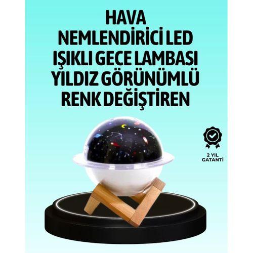 Usb İle Çalışan Projektörlü Aromaterapi Nemlendirici Masaüstü Kullanım İçin Uygun