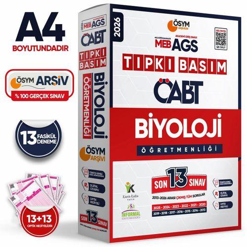 2026 MEB-AGS ÖABT Biyoloji Öğretmenliği ÖSYM Tıpkı Basım 13lü Deneme Paketi Türkiye Geneli