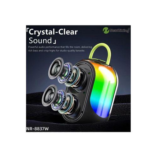 Bluetooth Çift Mikrofonlu Kablosuz Karaoke Rgb Işıklı Yüksek Sesli Müzik 4 Ses Degıstırme