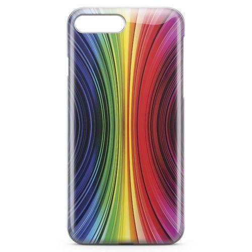 Apple iPhone 7 Plus Kılıf Asimetrik Gökkuşağı Arka Kapak Koruma Desenli Full Koruyucu