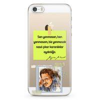 Apple iPhone 5s Kılıf Caps Nazım Hikmet Arka Kapak Koruma Desenli Full Koruyucu