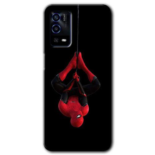 Oppo A55 Kılıf HD Desen Baskılı Arka Kapak + Temperli Cam - Örümcek Adam