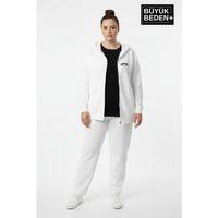 Kadın Büyük Beden Fermuarlı Kapüşonlu New York Baskılı Sweatshirt Hırka SPR26BHR923