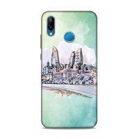 Huawei P20 Lite Uyumlu Kılıf Azarbaijan (2) Kabı Baki Silüet