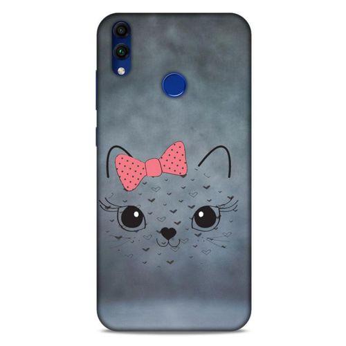 Lopard Huawei Honor 8C Uyumlu Kılıf Kediler (13) Silikon Kap Papyonlu