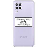 Galaxy A22 Kılıf HD Yazı Baskılı Silikon Arka Kapak - Yazı 12
