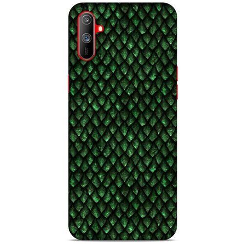 Oppo Realme C3 Kılıf Dragons (5) Koruma Kabı Ejderha Koyu Yeşil Pul