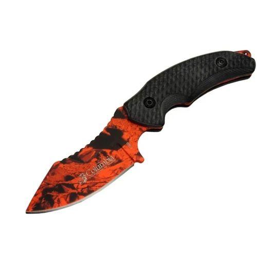 156b Turuncu Desenli Kamp Çakı Bıçağı 19 Cm - Kılıflı