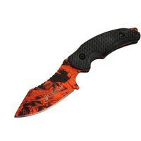 156b Turuncu Desenli Kamp Çakı Bıçağı 19 Cm - Kılıflı