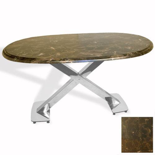 Dockers İks Masa Kromnikel Oval (94x146 - Werzalit, Allzalit yada Wermodin Tabla) - Karacabey Marble