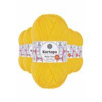 5 Adet Baby One Tüylenmeyen El Örgü İpi Yünü Sarı K154