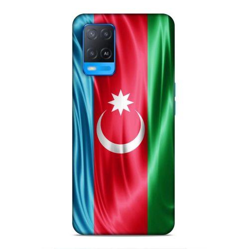 Oppo A54 4G Uyumlu Kılıf Azarbaijan (36) Glitter Kılıf Tam Bayrak