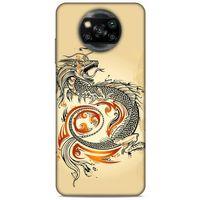 Xiaomi Redmi Poco X3 Kılıf Dragons (27) Tasarımlı Kılıf Siyah Ejderha Dövmesi