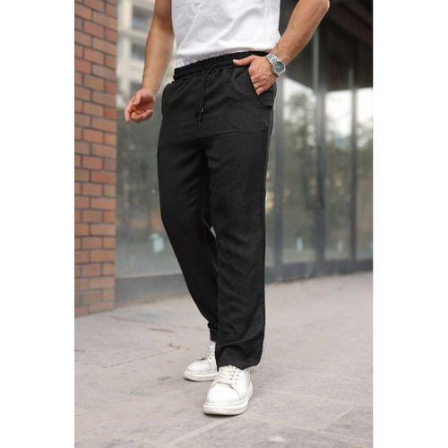 Erkek Beli Lastikli Pera Keten Pantolon