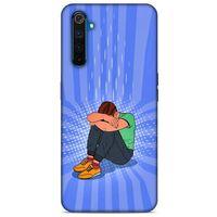 Oppo Realme 6 Pro Kılıf Depresyon (32) Soft Silikon Kılıf Turuncu Kahve