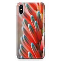 Apple iPhone X Kılıf Yeşil Kırmızı Bitki Arka Kapak Koruma Desenli Full Koruyucu