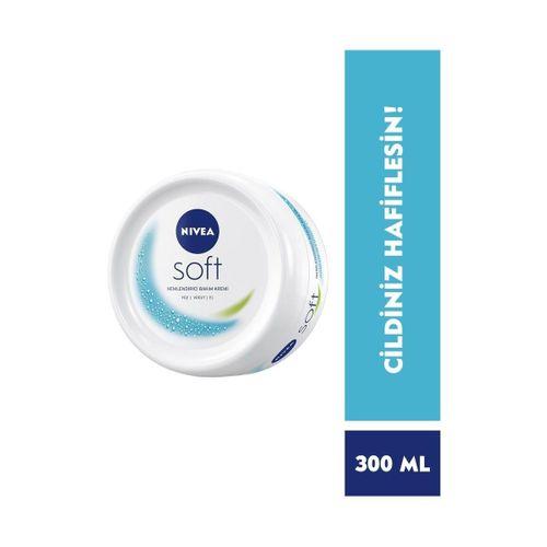 Nivea Soft Krem 300ml , Nemlendirici Bakım Kremi, Yüz, Vücut, El, Jojoba Yağı, E Vitamini ile Cilt Bakımı